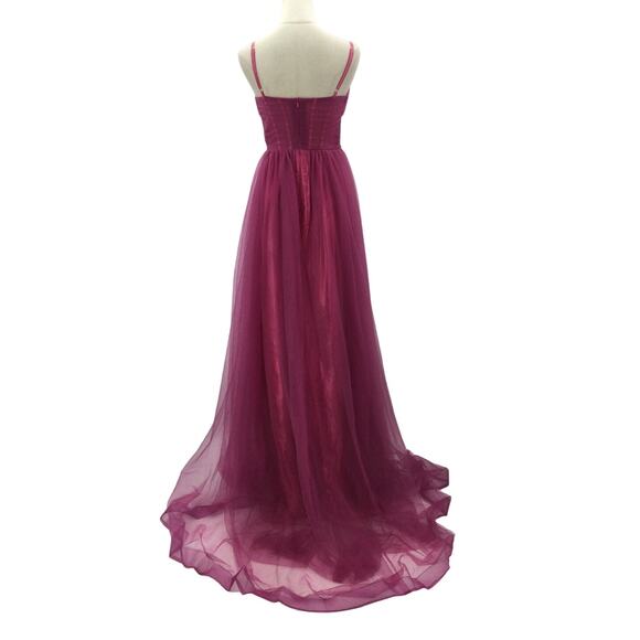 PERFECT PROM SZ 4 S Magenta Tulle Sweetheart Bustier formal party Dress NWT B105 - Picture 2 of 9
